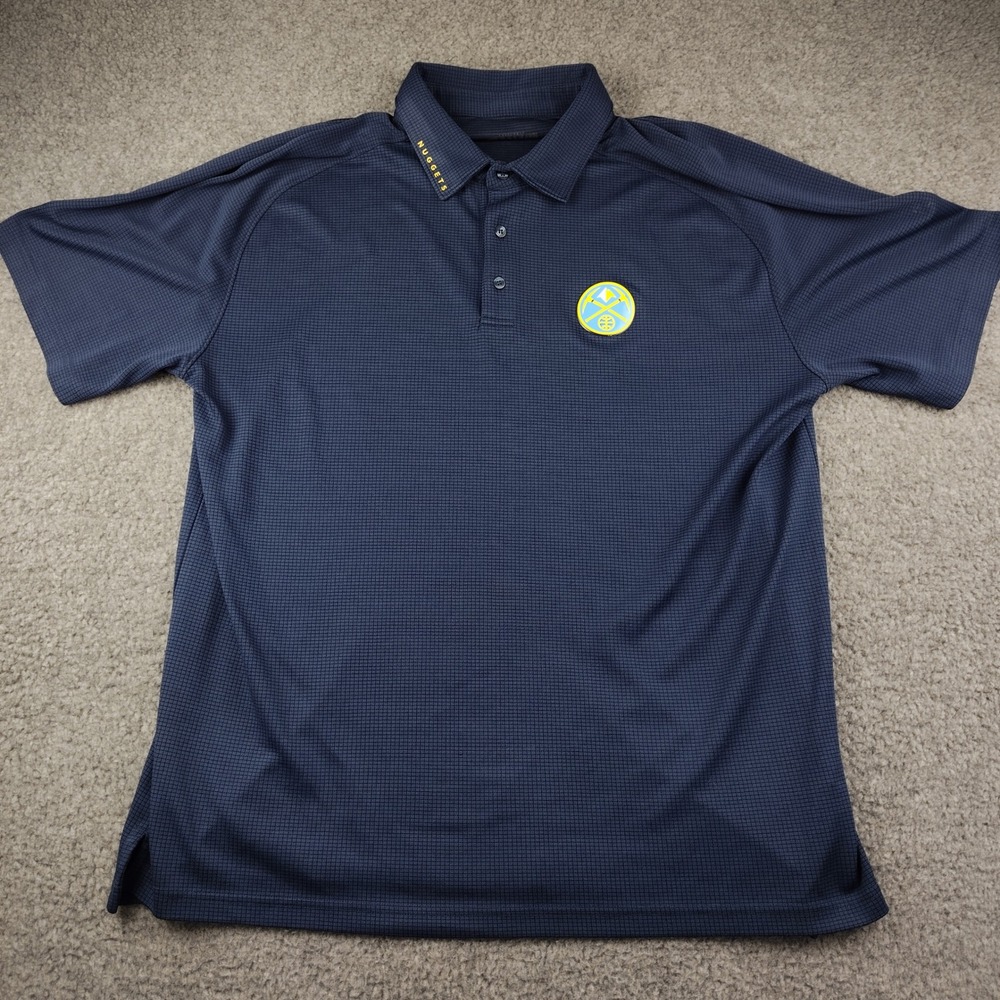 Denver Nuggets Polo Mens XL Navy NBA Basketball Levelwear EUC